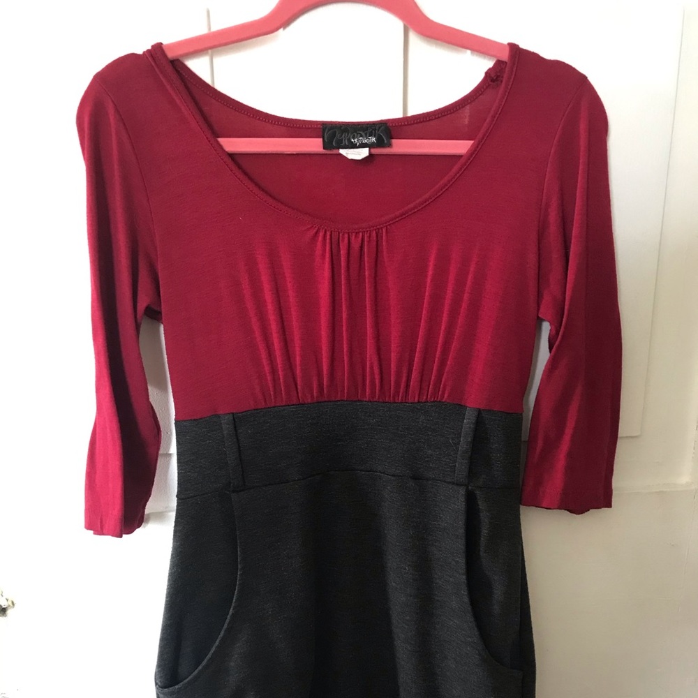 red grey office / professional dress with pockets